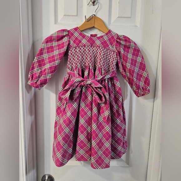 Strasburg Pink Plaid Kids Dress - Picture 1 of 3